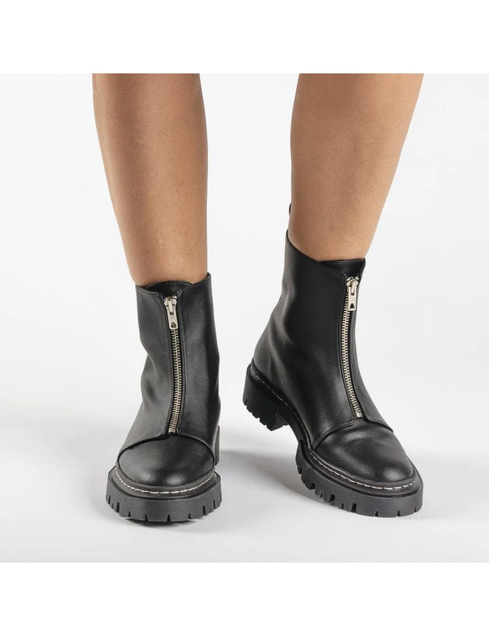Bertha Black Vegan Zipper Boot, NAE,  Liv & Grace vegan