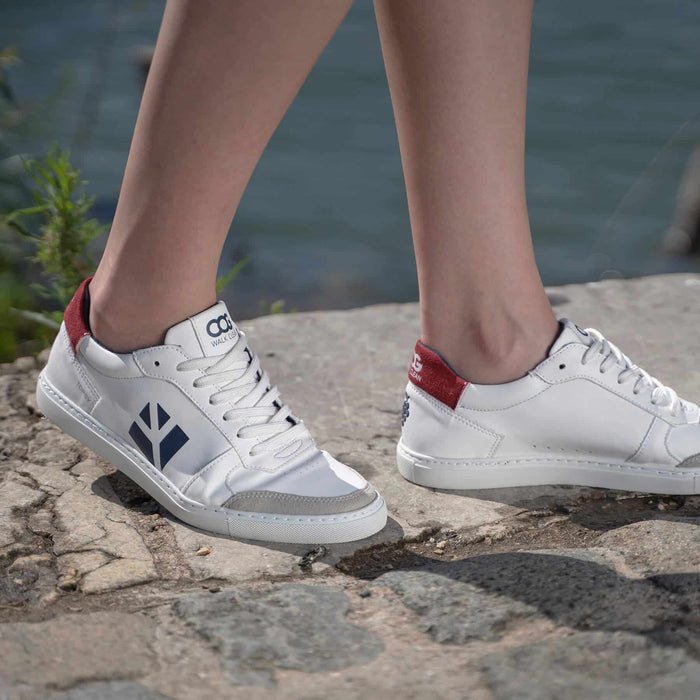 COG - Topsy Vegan Sneaker Unisex | White Red Blue, COG,  Liv & Grace vegan