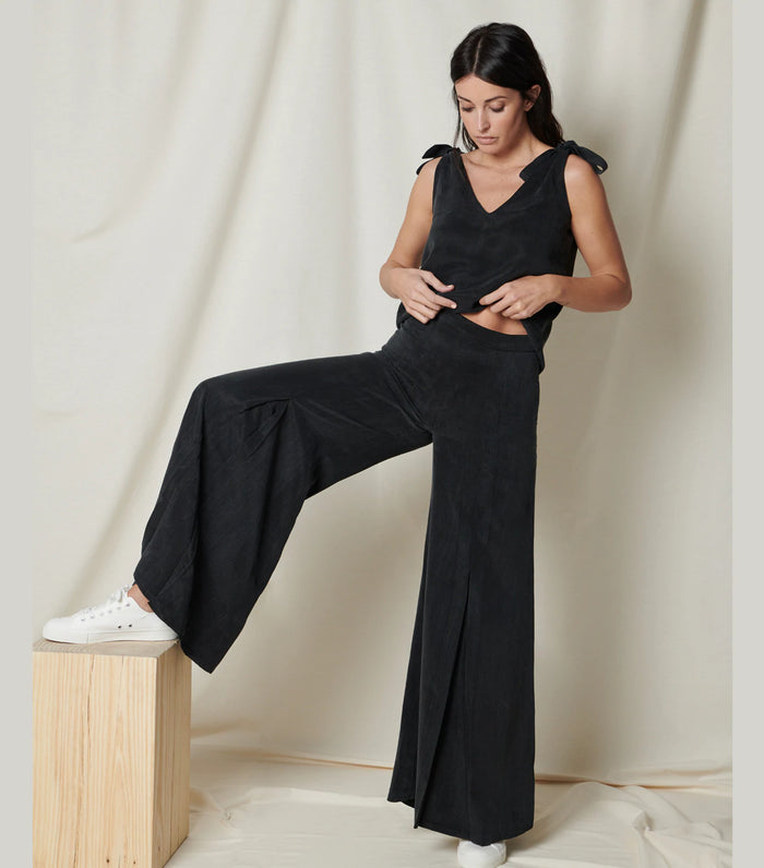 Mara Palazzo Black Trousers Cupro, Alay&amp;Co,  Liv & Grace vegan