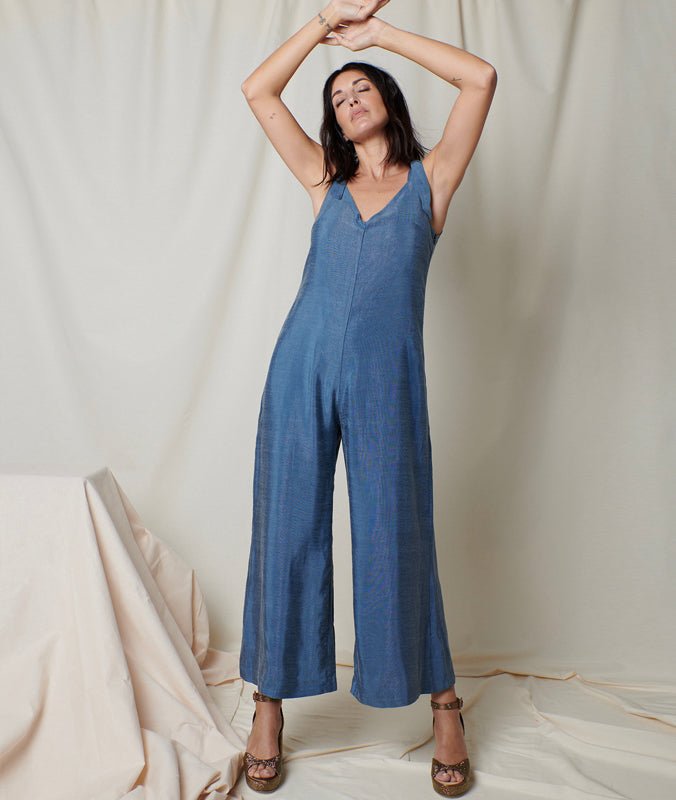 Mary Blue Jumpsuit Cupro, Alay&amp;Co,  Liv & Grace vegan