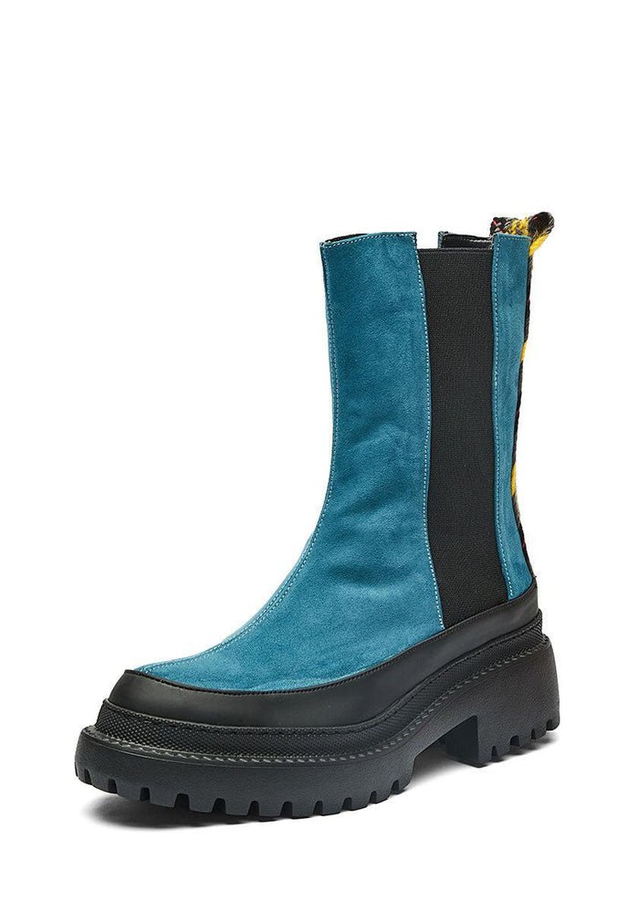 Midi Vegan Suede Boots Nita | Blue, Mireia Playa,  Liv & Grace vegan