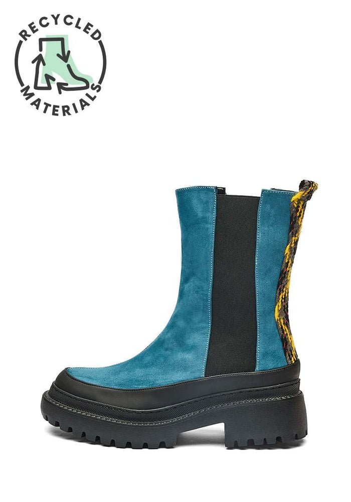 Midi Vegan Suede Boots Nita | Blue, Mireia Playa,  Liv & Grace vegan