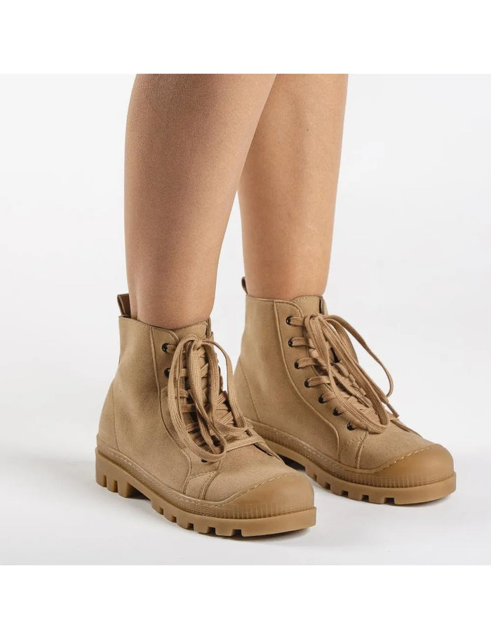 Noah Vegan Suede Sneaker Boots | Camel, NAE,  Liv & Grace vegan