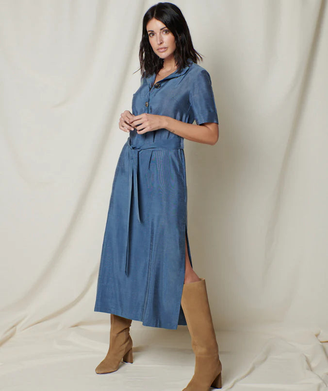 Uma Blue Dress Cupro, Alay&amp;Co,  Liv & Grace vegan