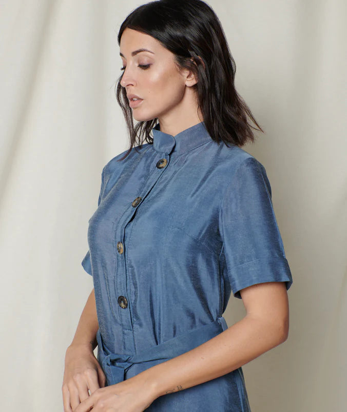 Uma Blue Dress Cupro, Alay&amp;Co,  Liv & Grace vegan