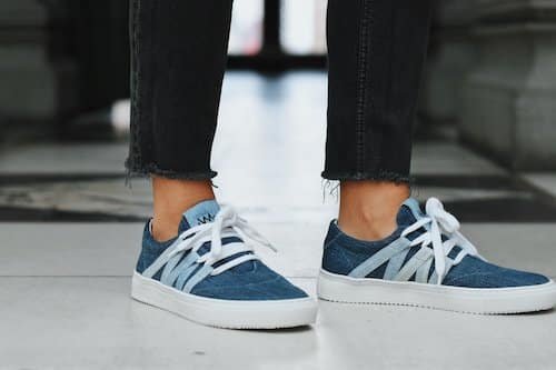 Upcycled Denim Sneakers - Blue, Vaer,  Liv & Grace vegan