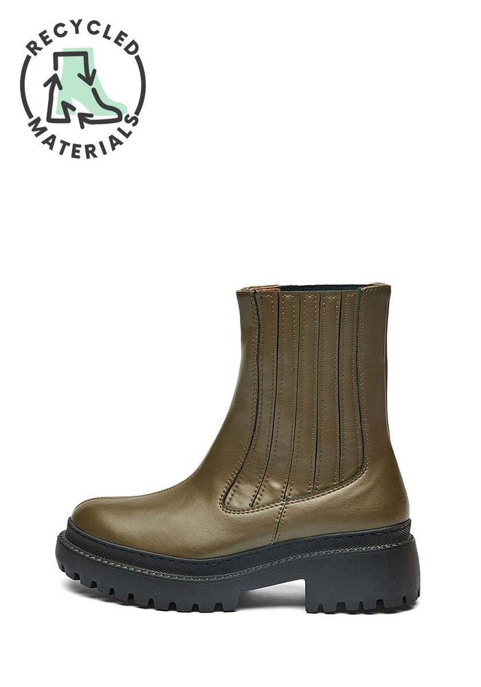 Vegan Leather Boots Irlanda Napa | Olive Green, Mireia Playa,  Liv & Grace vegan