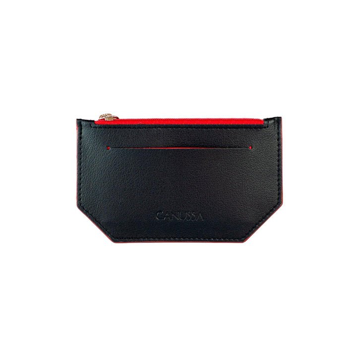 Vegan Leather Cardholder | Minimal Black/Red, Canussa,  Liv & Grace vegan