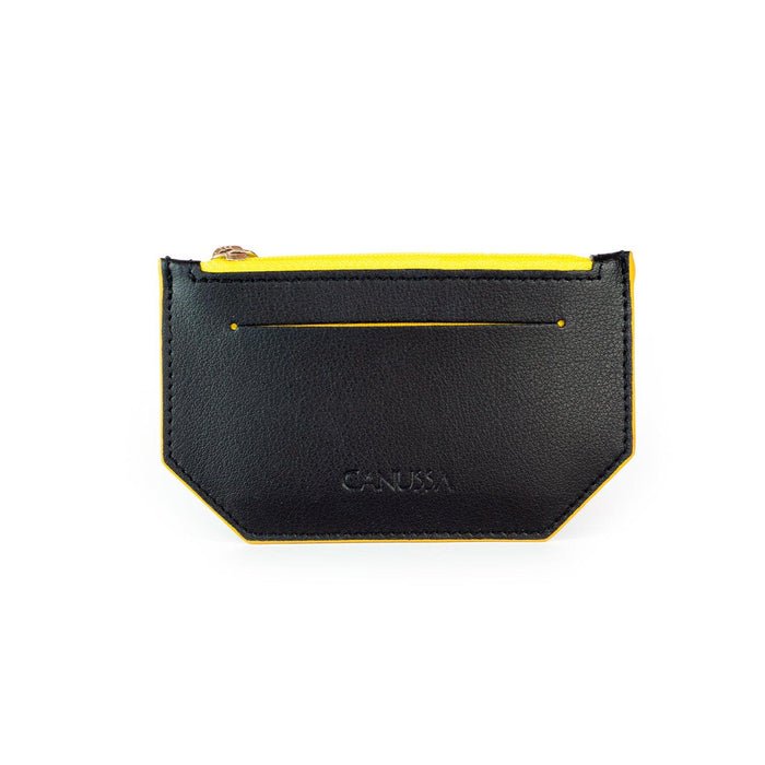Vegan Leather Cardholder | Minimal Black/Yellow, Canussa,  Liv & Grace vegan