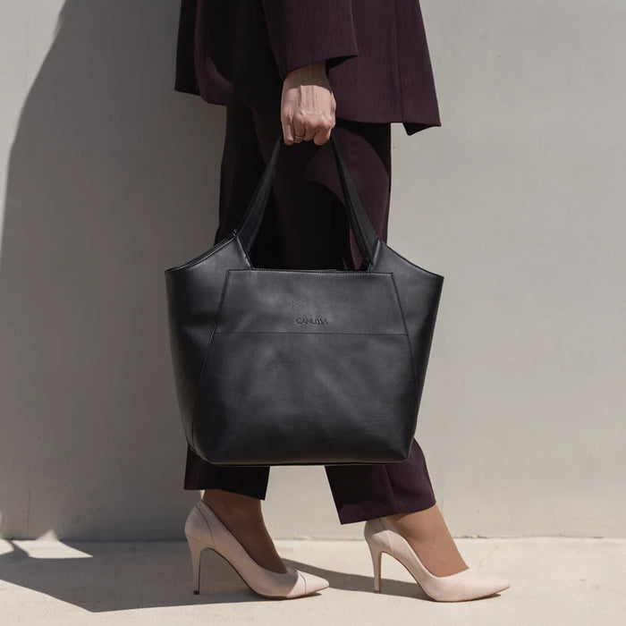 Vegan Leather Executive Bag | Black, Canussa,  Liv & Grace vegan