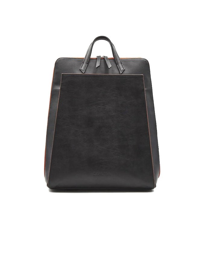 Vegan Leather Laptop Backpack | Black/ Red, Canussa,  Liv & Grace vegan