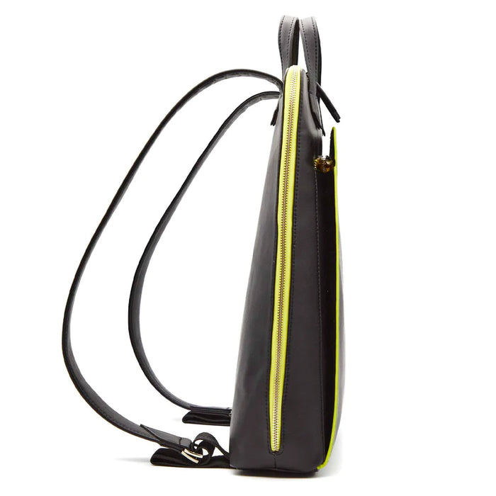 Vegan Leather Laptop Backpack | Black/ Yellow, Canussa,  Liv & Grace vegan