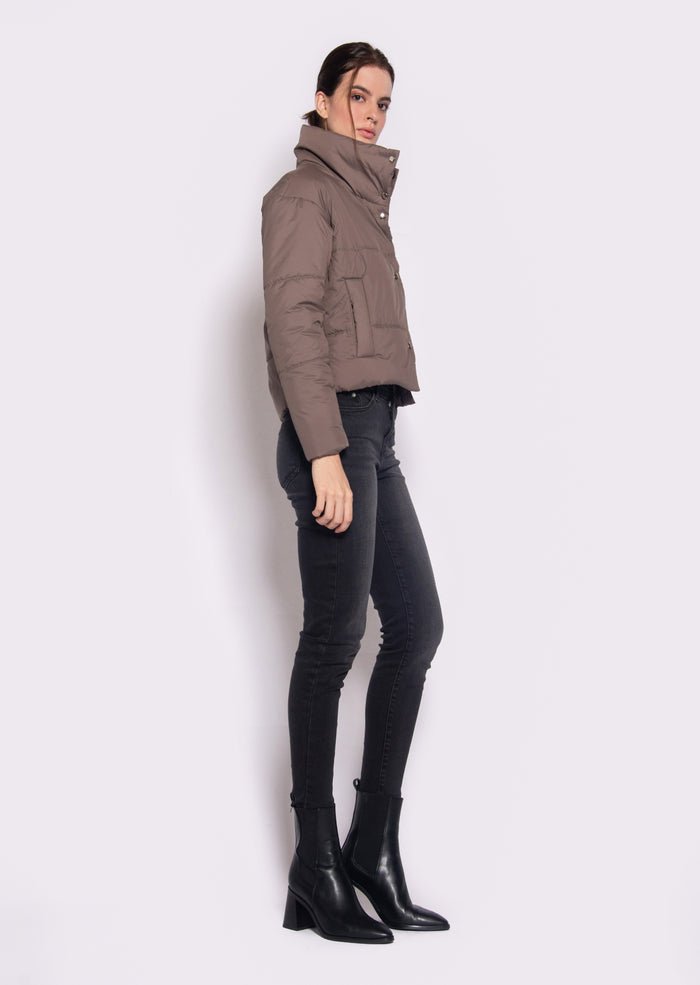 Vegan Puffer Jacket Ada | Taupe, Dauntless,  Liv & Grace vegan