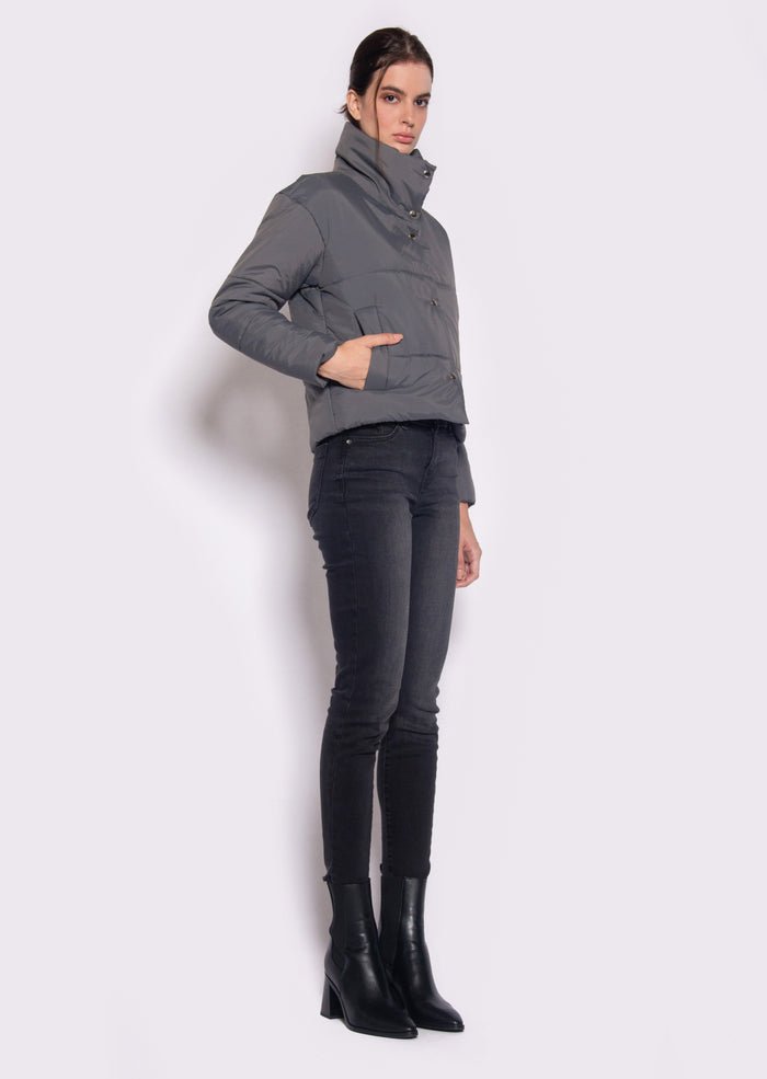 Vegan Puffer Jacket Robby | Grey, Dauntless,  Liv & Grace vegan