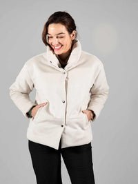 Vegan Suede Puffer Jacket | Off White, Liv&amp;Grace,  Liv & Grace vegan
